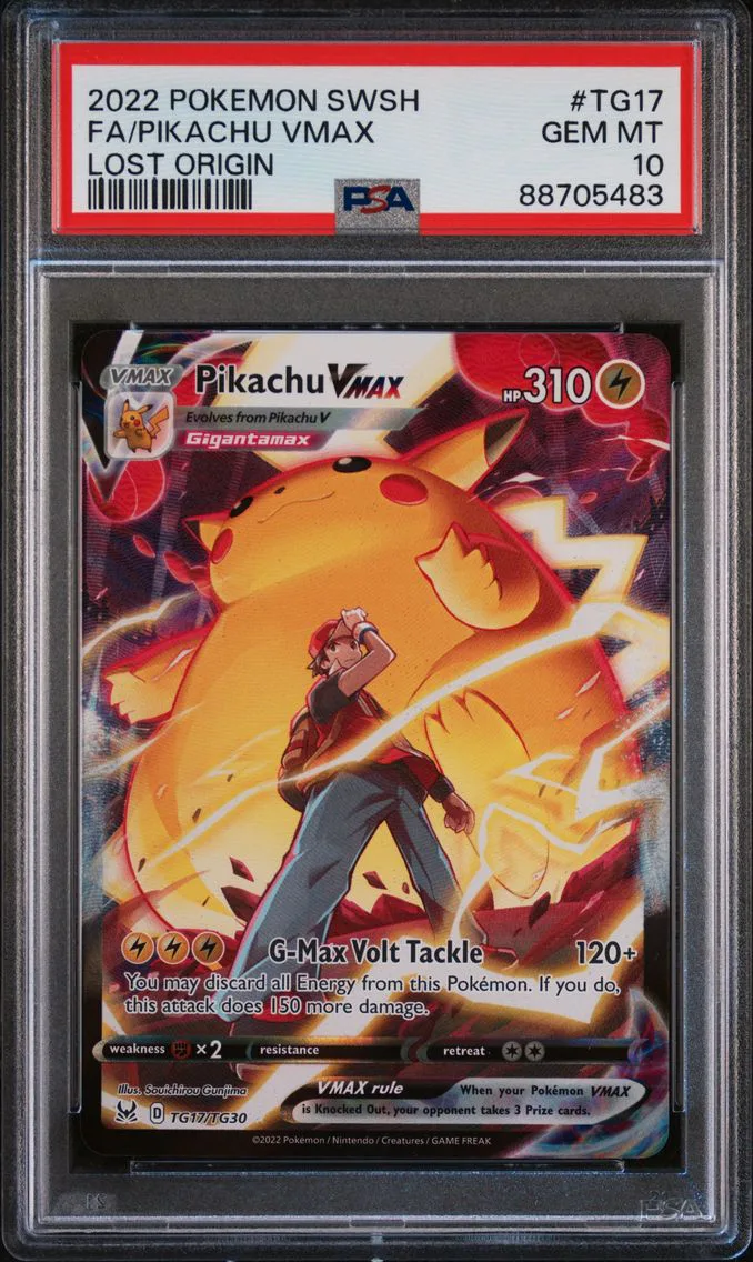 2022 #TG17 Full Art/Pikachu Vmax PSA 10 Sword & Shield Lost Origin