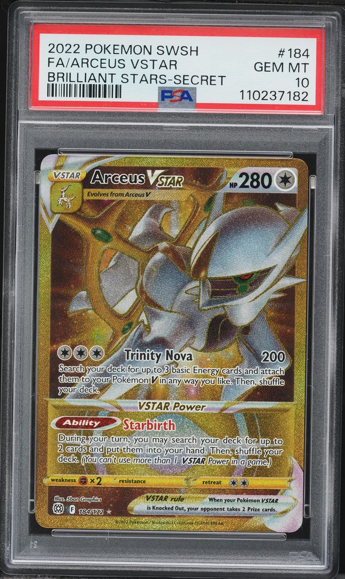 2022 #184 Full Art/Arceus Vstar PSA 10 Sword & Shield Brilliant Stars Pokemon