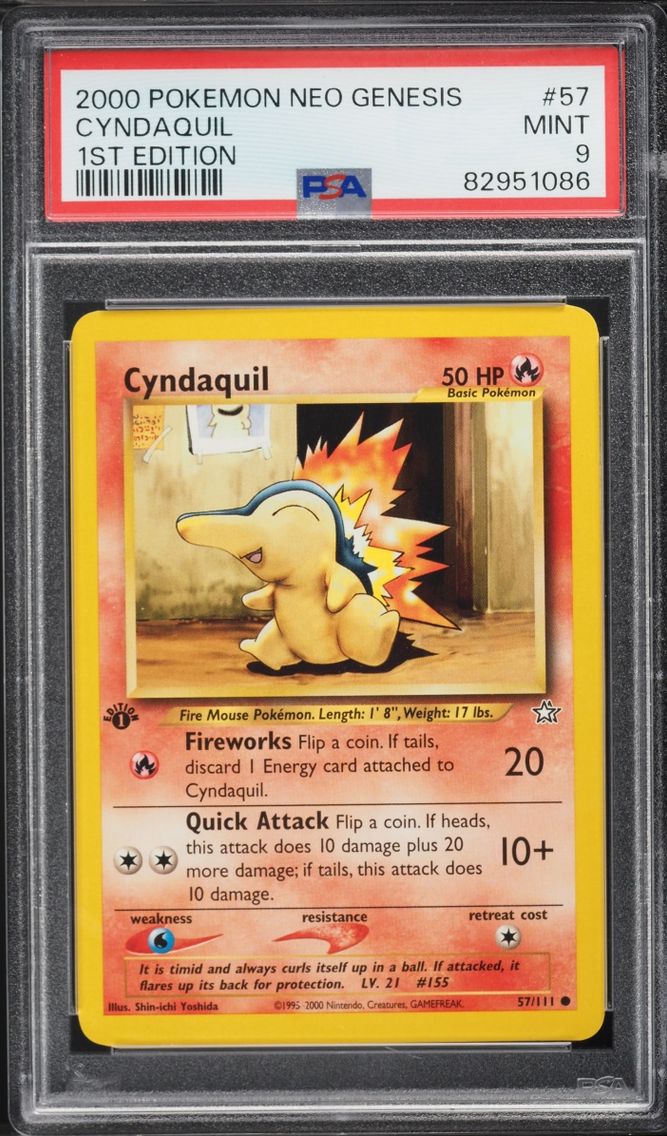 2000 #57 Neo Genesis 1st Edition Cyndaquil MINT PSA 9 Pokemon
