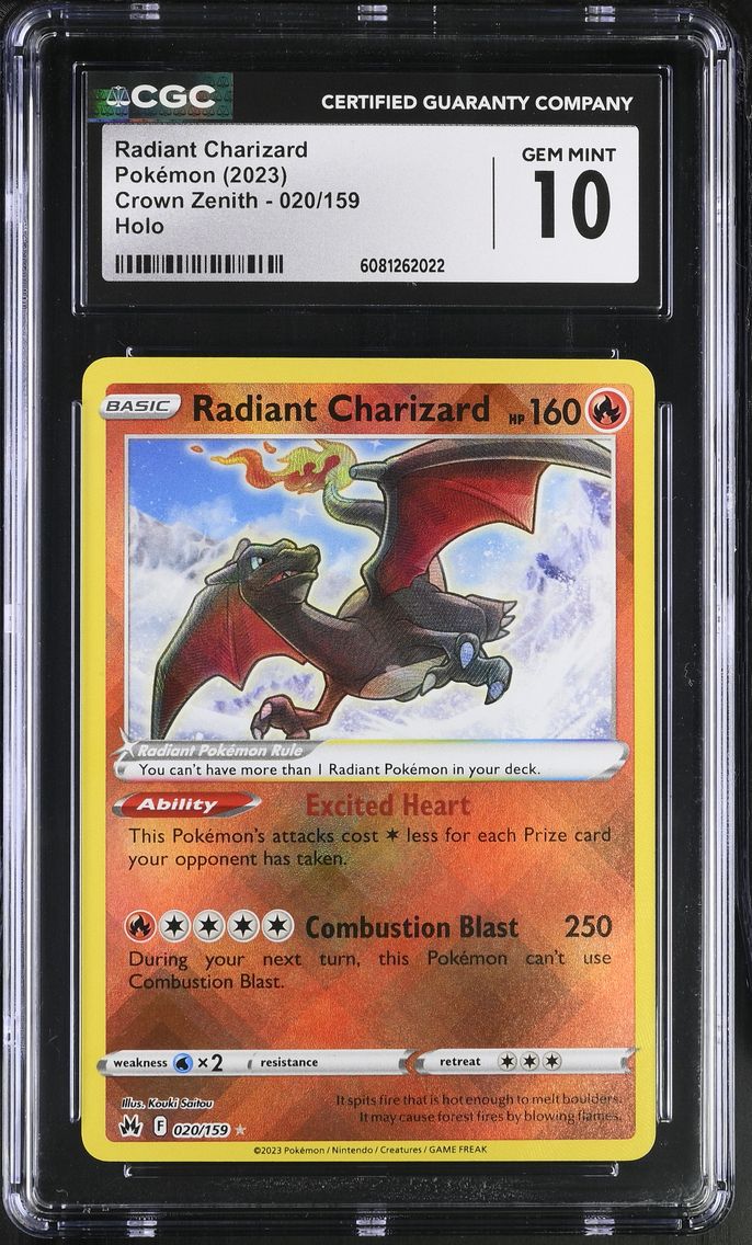 2023 #020 Radiant Charizard CGC 10 Crown Zenith - English