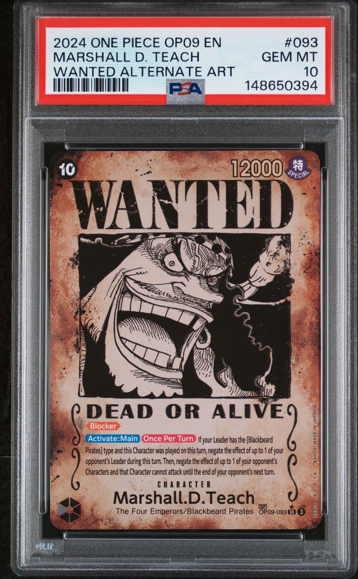 2024 #093 Marshall D. Teach PSA 10 One Piece OP09-Emperors in the New World