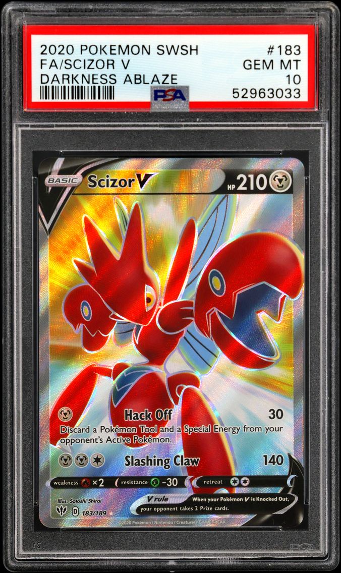 2020 #183 Full Art/Scizor V PSA 10 Sword & Shield Darkness Ablaze