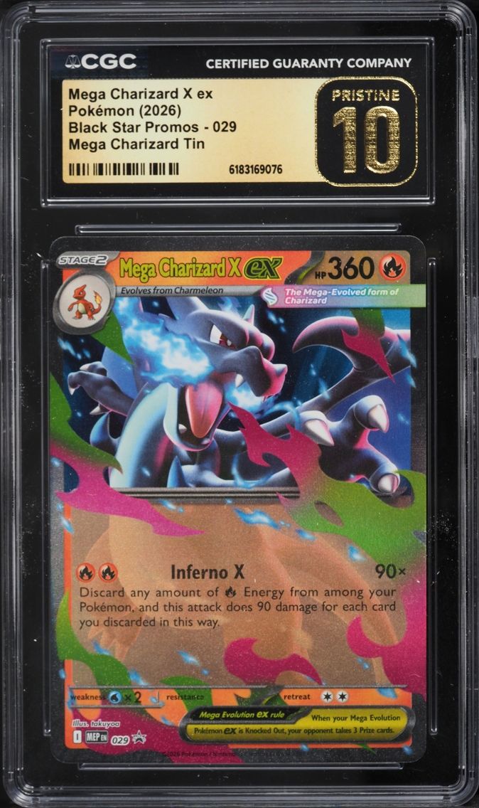2026 Pokemon Mega Evolution Promo Tin Mega Charizard X EX #29 CGC 10 PRISTINE