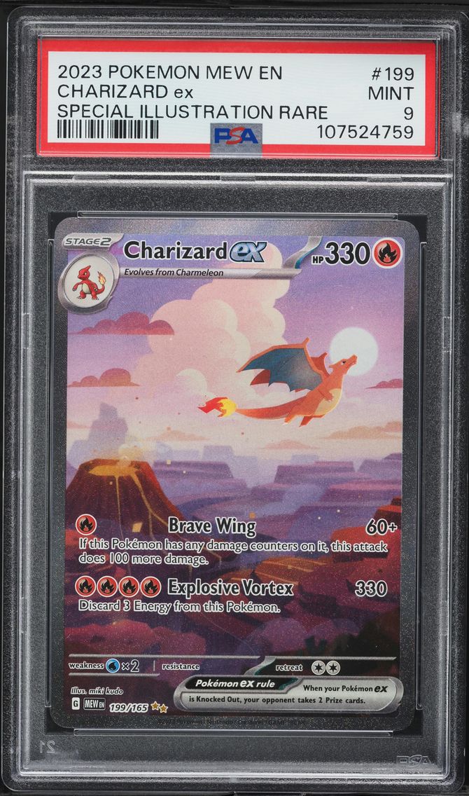 2023 #199 Charizard EX PSA 9 Mew EN-151 Pokemon