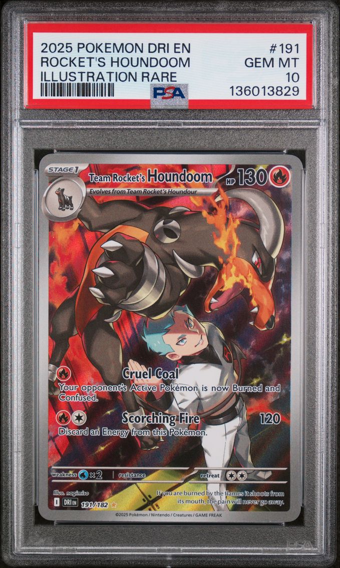 2025 #191 Team Rocket's Houndoom PSA 10 Dri EN-Destined Rivals