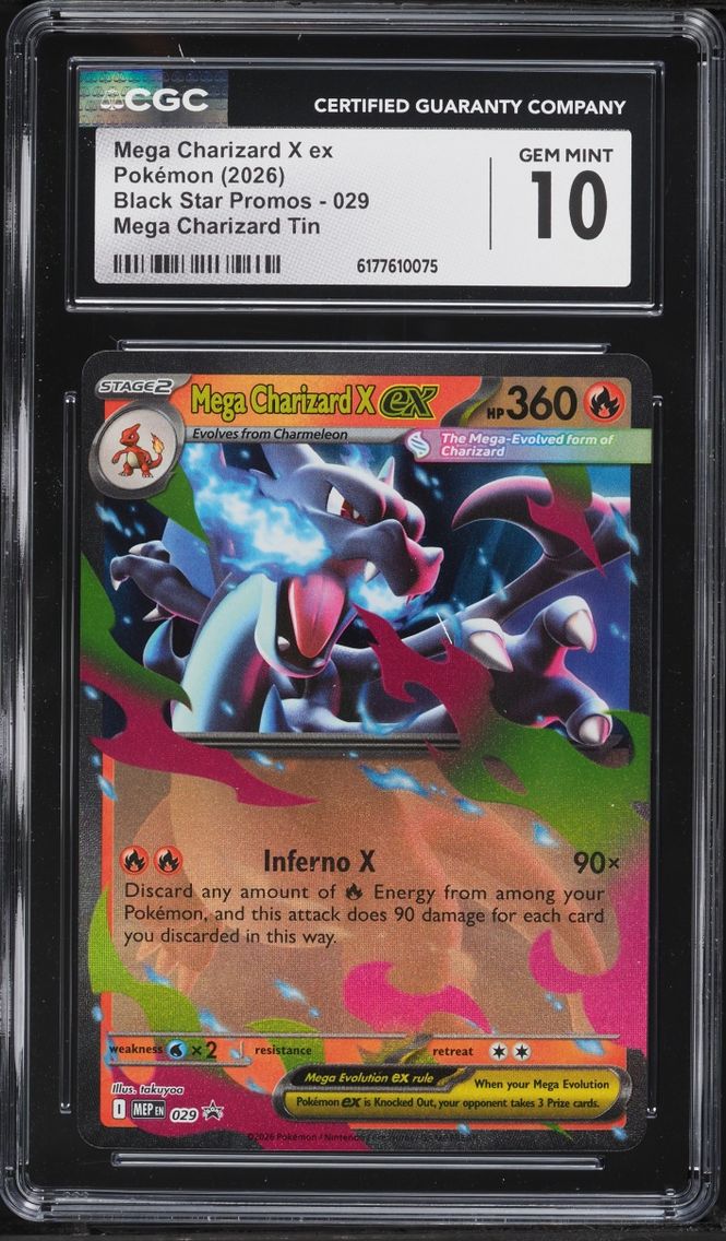 2026 Pokemon Mega Evolution Promo Tin Mega Charizard X EX #29 CGC 10 GEM MINT