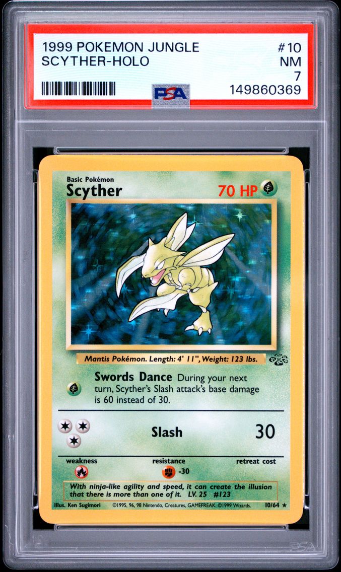 1999 #10 Scyther-Holo PSA 7 Jungle