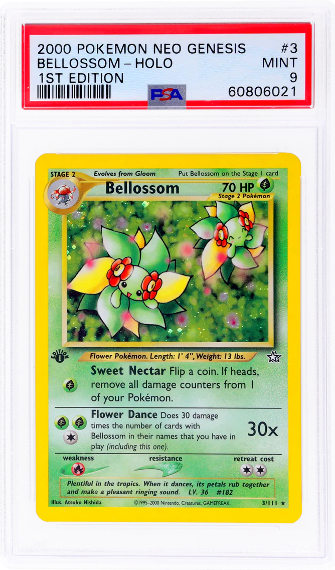 2000 #3 NEO GENESIS 1ST EDITION HOLO BELLOSSOM PSA 9 POKEMON