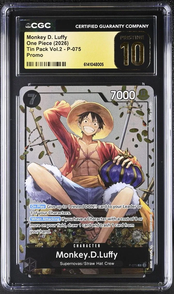 2026 #P-075 Monkey D. Luffy CGC 10 Pristine Tin Pack Vol.2 (Coins In BG) - English