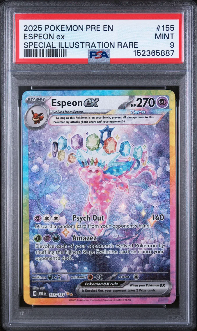 2025 #155 Espeon EX PSA 9 Pre EN