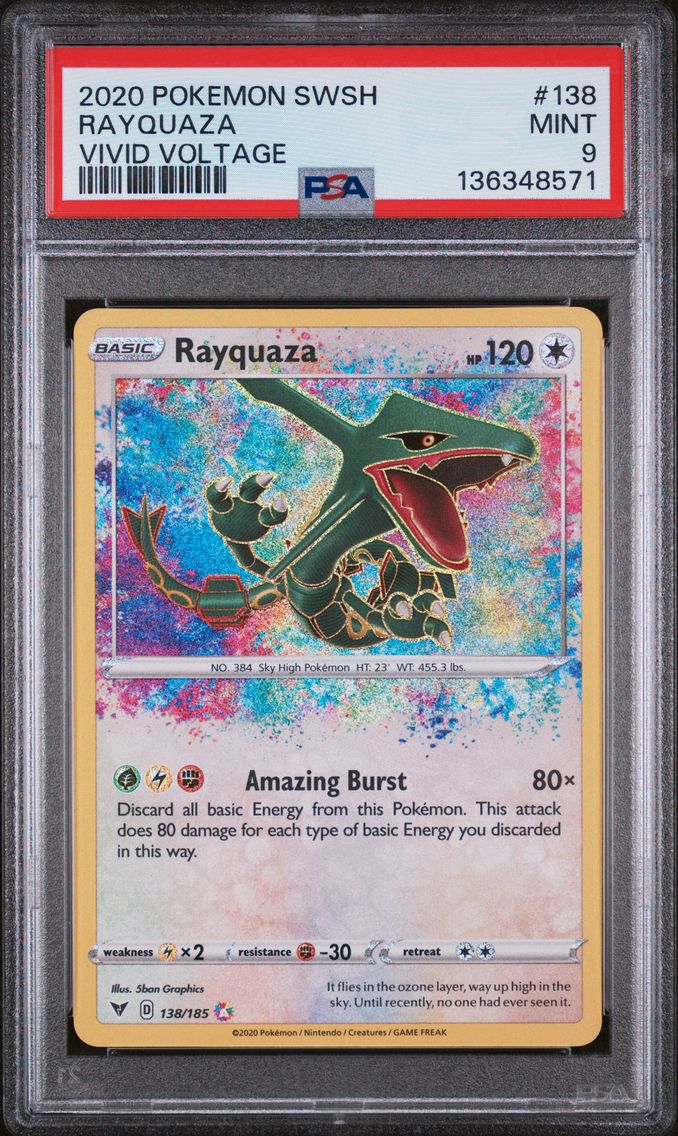 2020 #138 Rayquaza PSA 9 Sword & Shield Vivid Voltage
