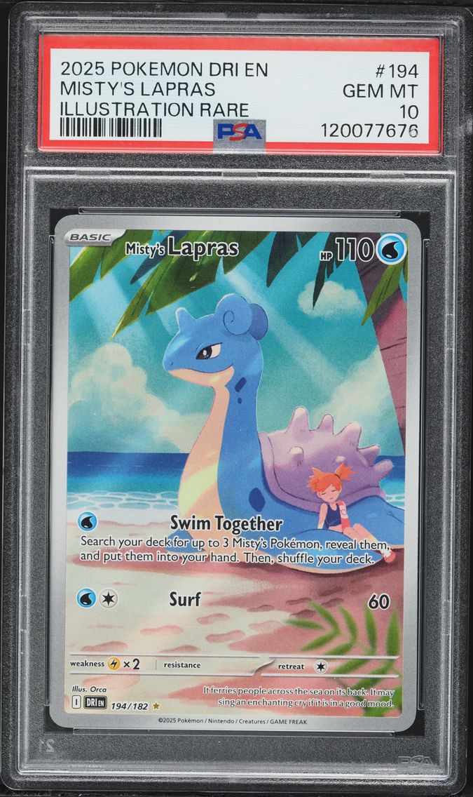 2025 #194 Misty's Lapras PSA 10 Dri EN-Destined Rivals Pokemon