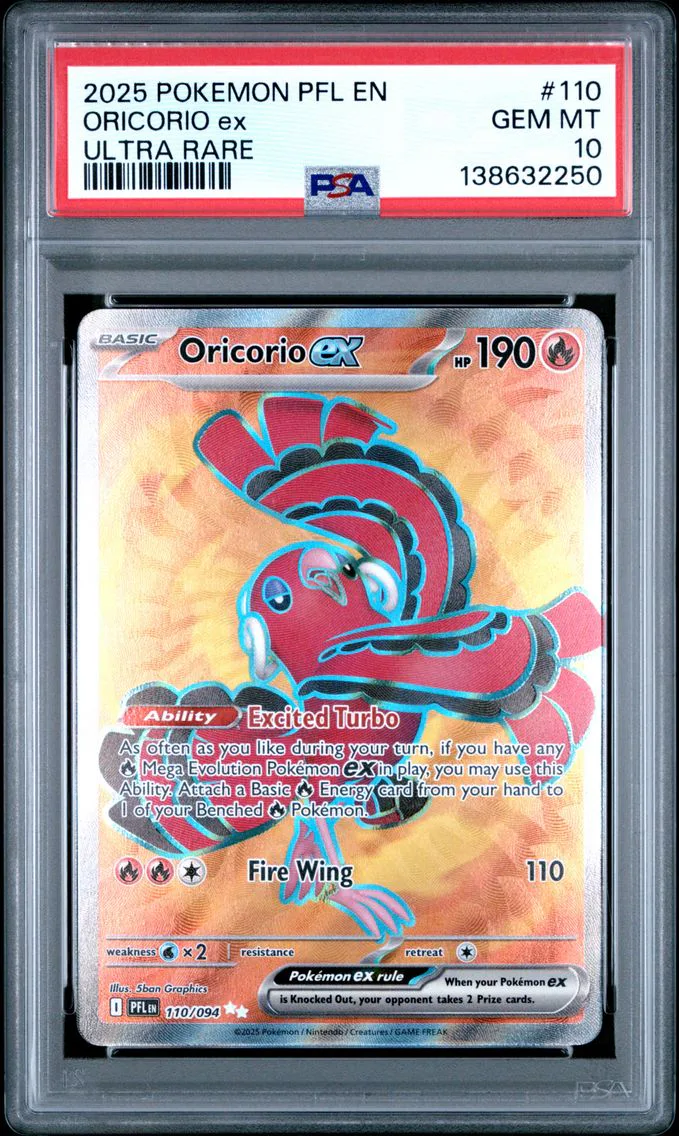 2025 #110 Oricorio EX PSA 10 Pfl EN-Phantasmal Flames Pokemon