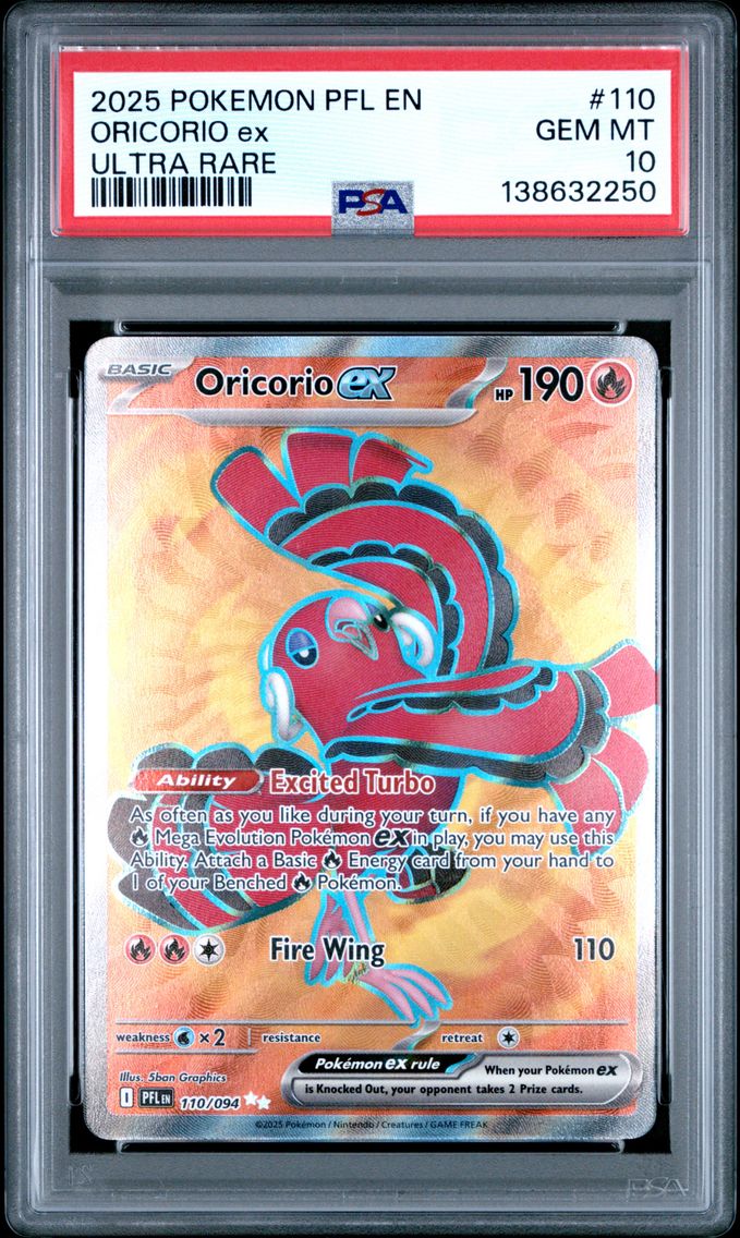 2025 #110 Oricorio EX PSA 10 Pfl EN-Phantasmal Flames Pokemon