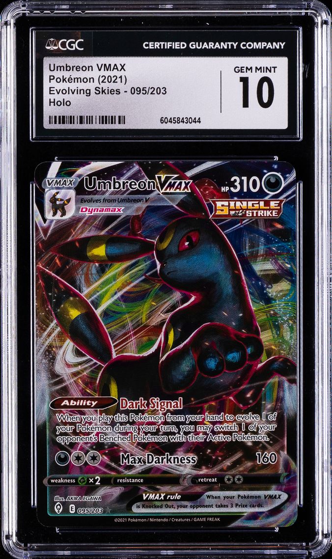 2021 #095 Full Art/Umbreon Vmax CGC 10 Sword & Shield Evolving Skies Pokemon