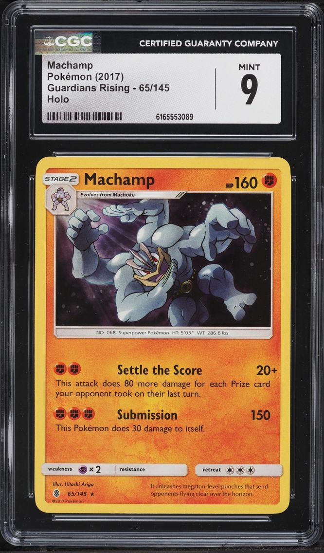 2017 Pokemon Sun & Moon Guardians Rising Holo Machamp #65 CGC 9 MINT