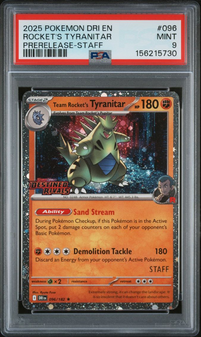 2025 #096 Team Rocket's Tyranitar PSA 9 Dri EN-Destined Rivals