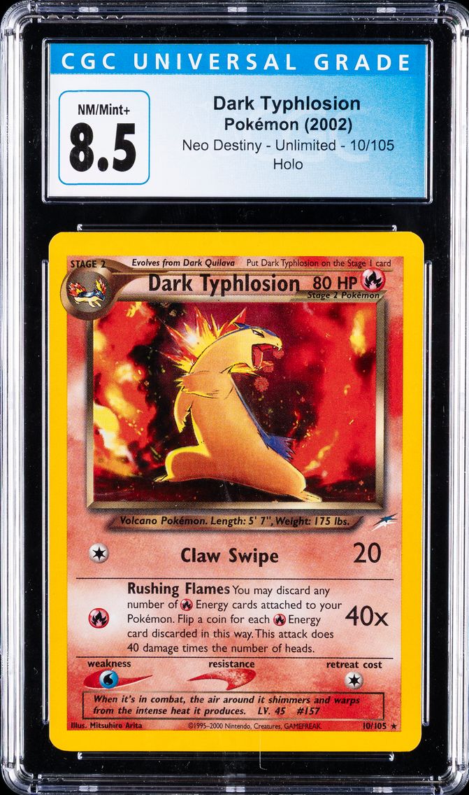 2002 #10 Dark Typhlosion-Holo CGC 8.5 Neo Destiny Pokemon
