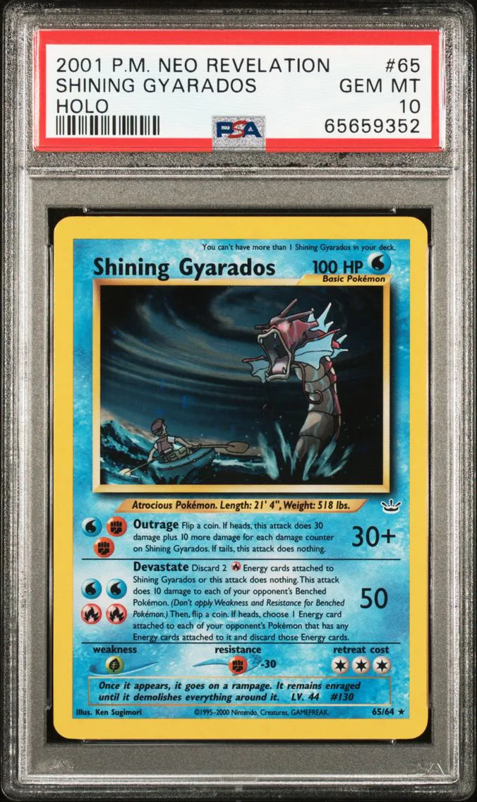 2001 #65 SHINING GYARADOS-HOLO PSA 10 POKEMON NEO REVELATION