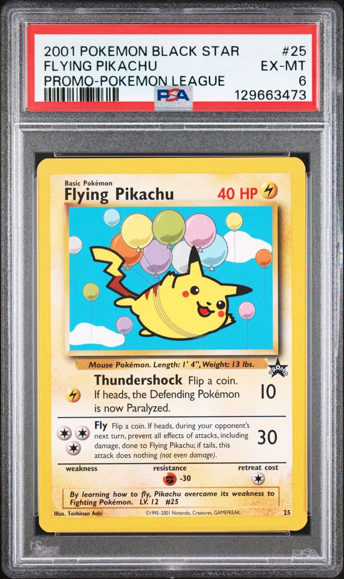 2001 #25 Flying Pikachu PSA 6 Promo Black Star Pokemon