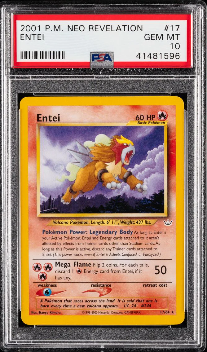 2001 #17 Entei PSA 10 Neo Revelation Pokemon