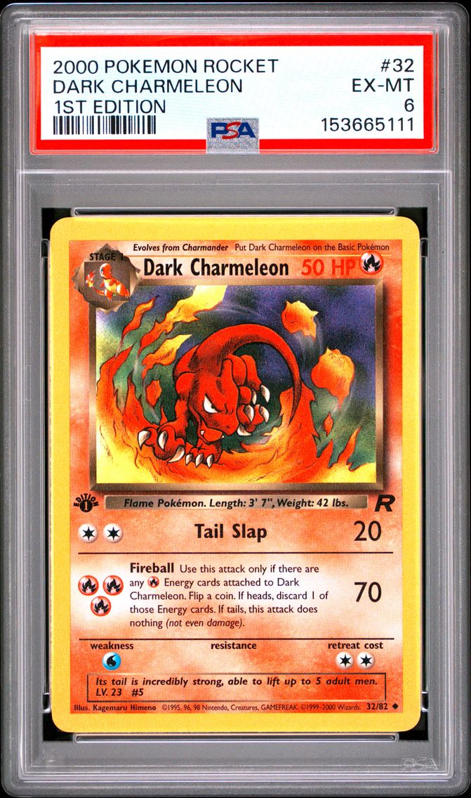 2000 #32 Dark Charmeleon 1st Edition PSA 6 Rocket