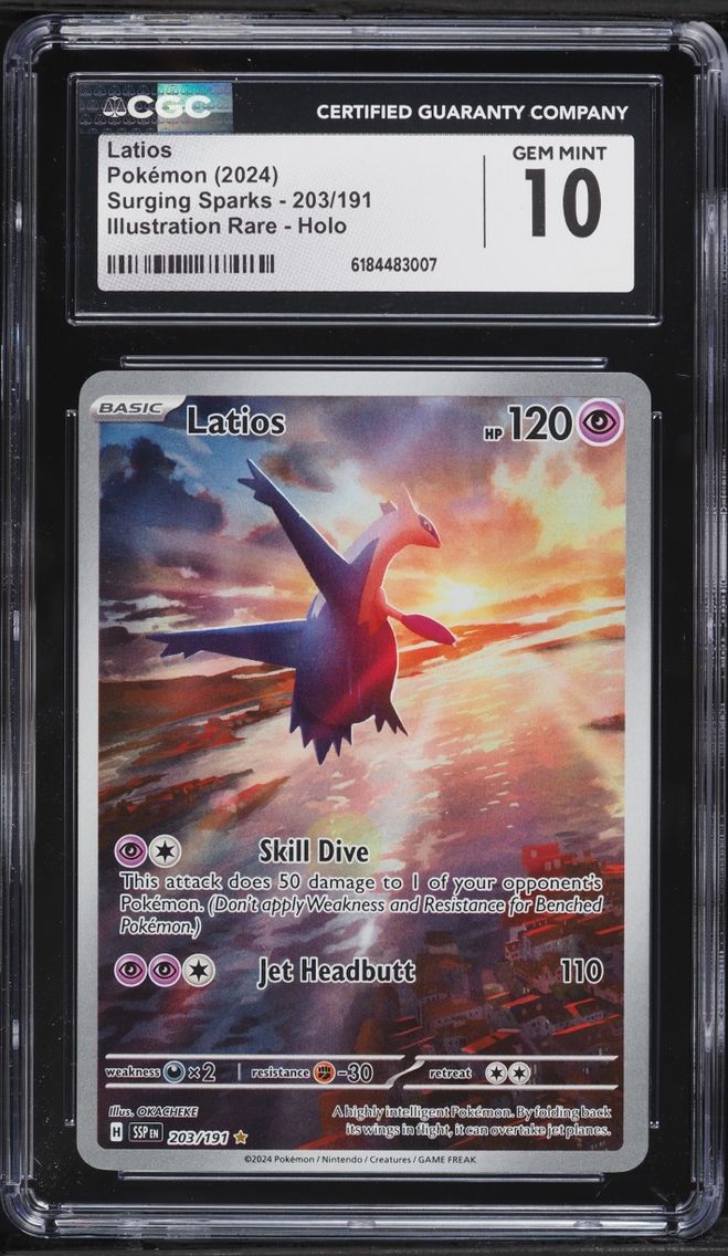 2024 #203 Latios CGC 10 Pokemon Scarlet & Violet Surging Sparks IR