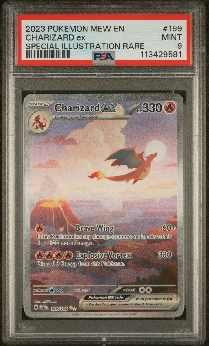 2023 #199 Charizard EX PSA 9 Mew EN-151 Pokemon