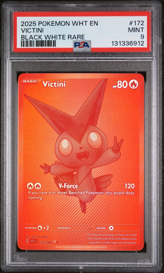 2025 #172 Victini PSA 9 Wht EN-White Flare