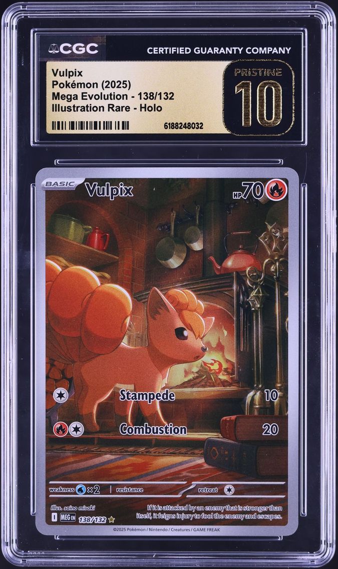 2025 #138 Vulpix CGC 10 Pokemon Mega Evolution IR