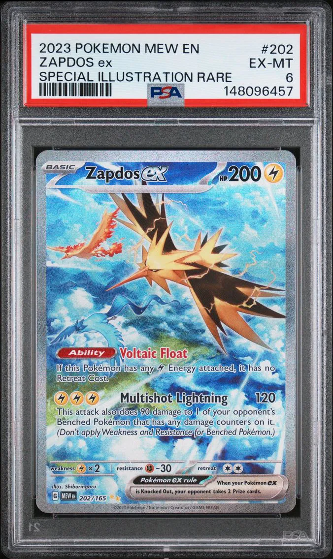 2023 #202 Zapdos EX PSA 6 Mew EN-151 Pokemon