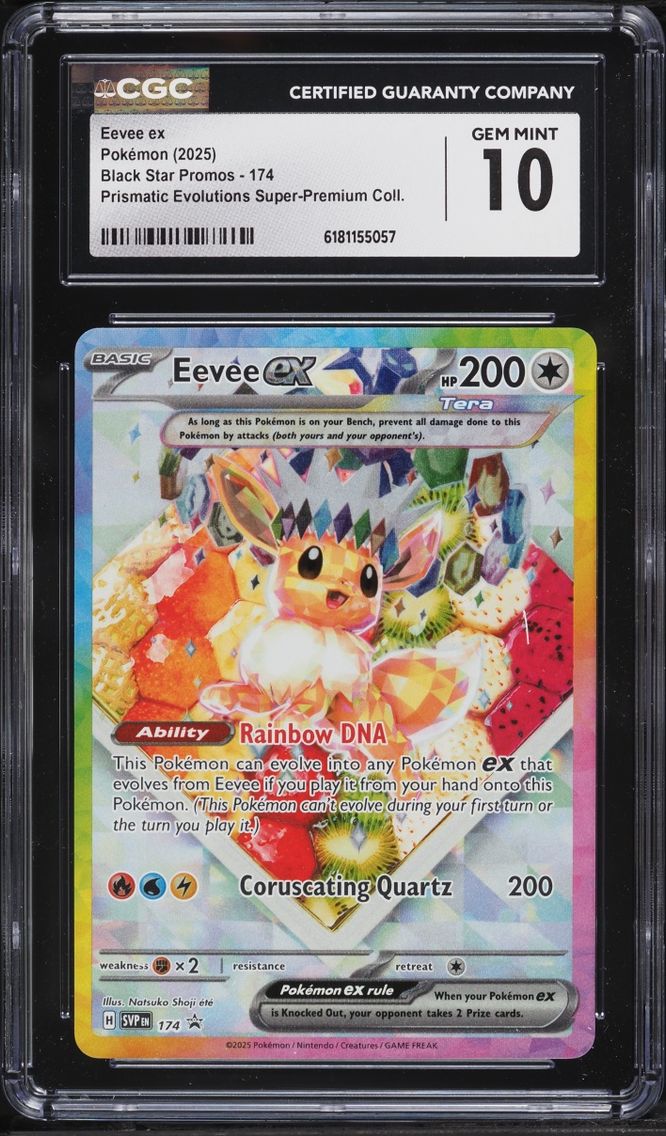 2025 Pokemon Scarlet & Violet Promo Prismatic Evolutions Premium Holo Eevee EX #174 CGC 10 GEM