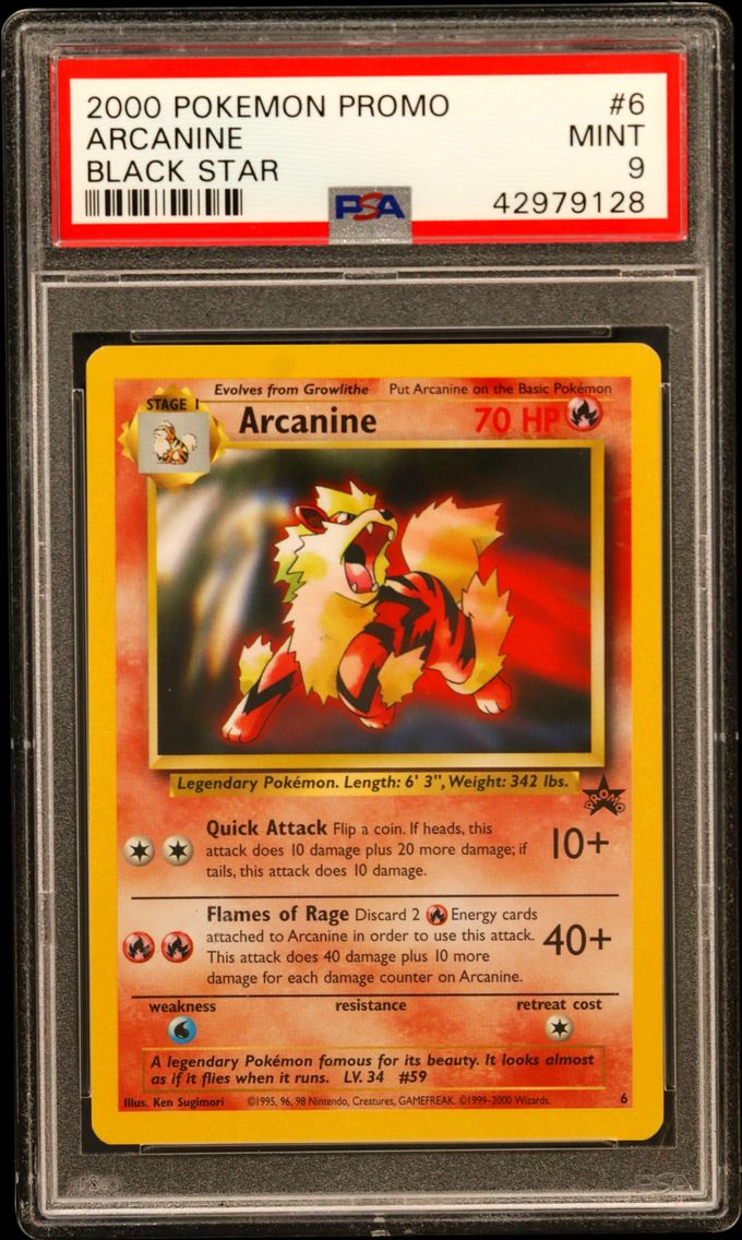 2000 #6 Arcanine PSA 9 Promo Black Star