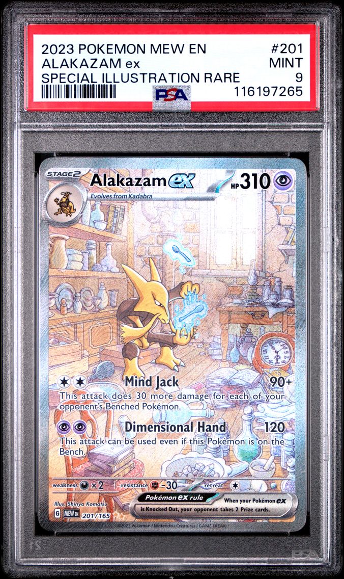 2023 #201 Alakazam EX PSA 9 Mew EN-151 Pokemon