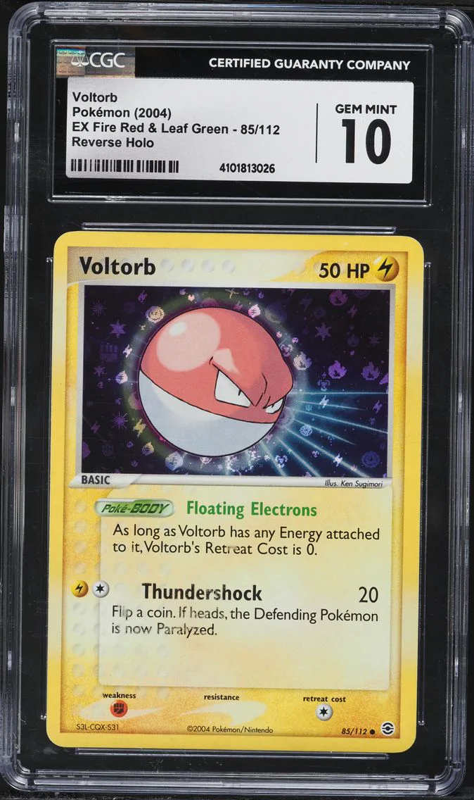2004 #85 Voltorb-Reverse Foil CGC 10 EX Fire Red & Leaf Green Pokemon