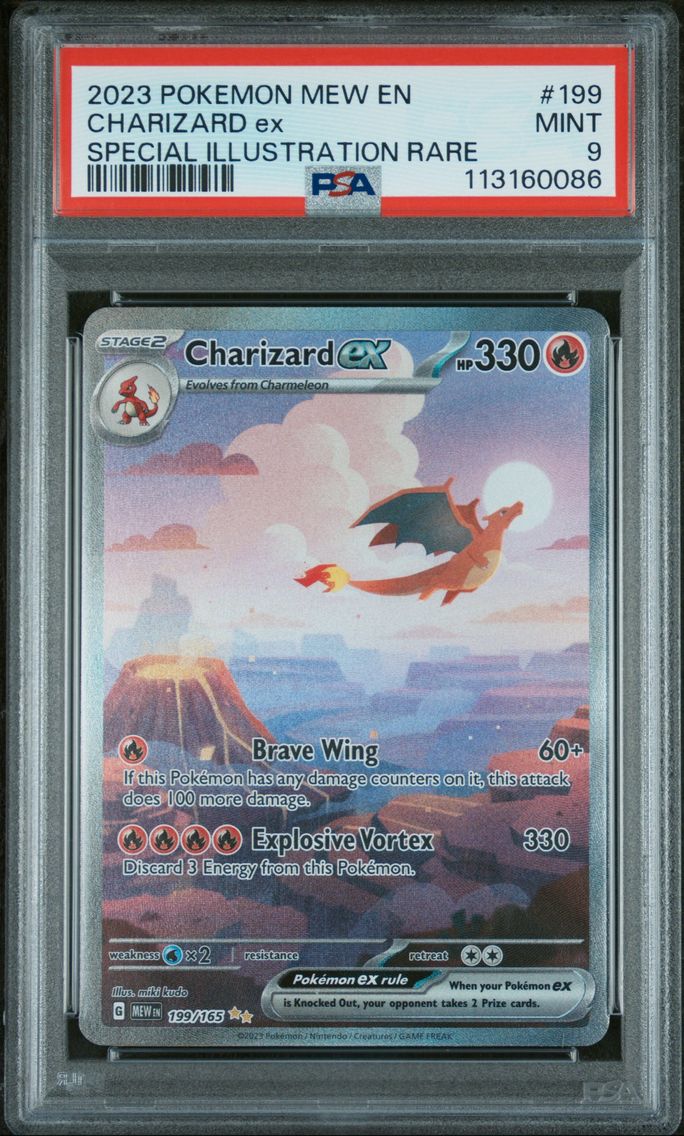 2023 #199 Charizard EX PSA 9 Mew EN-151 Pokemon