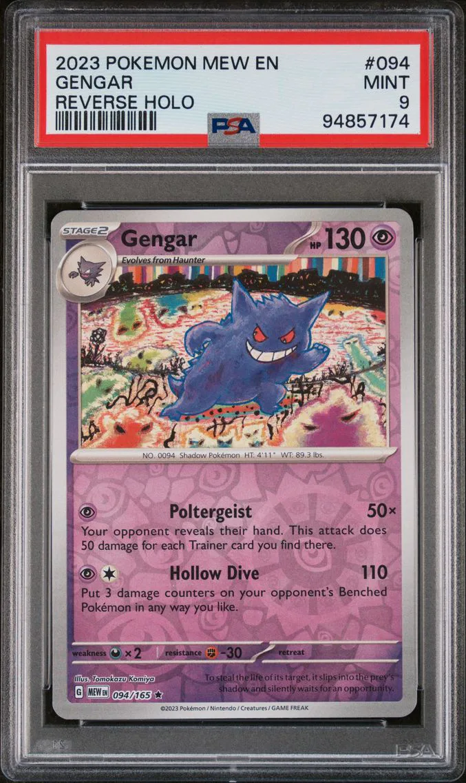 2023 #094 Gengar Reverse Holo PSA 9 Mew EN-151