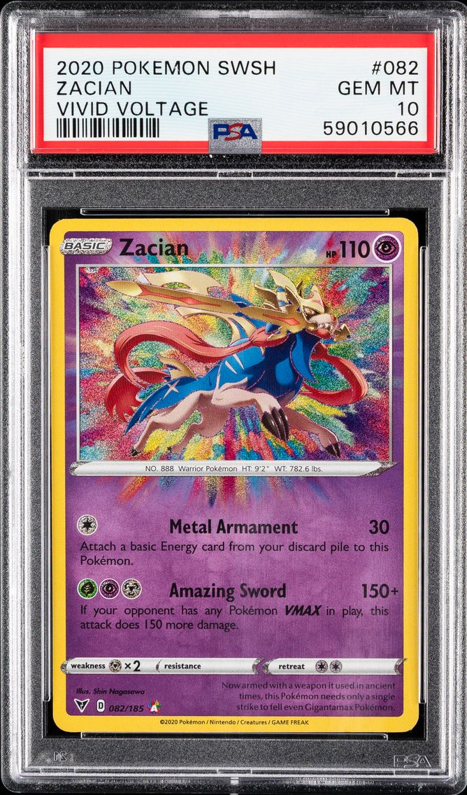 2020 #082 Zacian PSA 10 Sword & Shield Vivid Voltage Pokemon