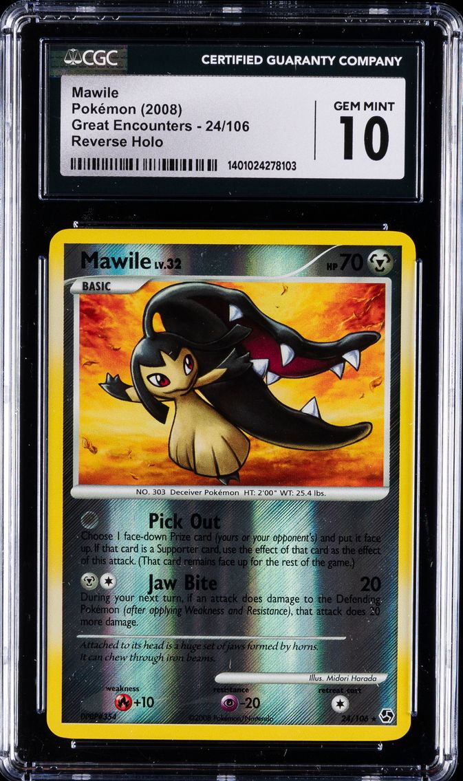 2008 #24 Mawile CGC 10 Gem Mint Pokemon Great Encounters | Reverse Holo