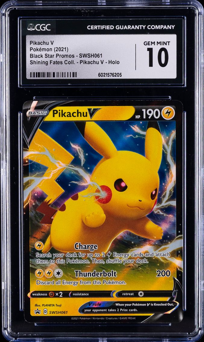 2021 #061 Pikachu V CGC 10 Swsh Black Star Promo Pokemon