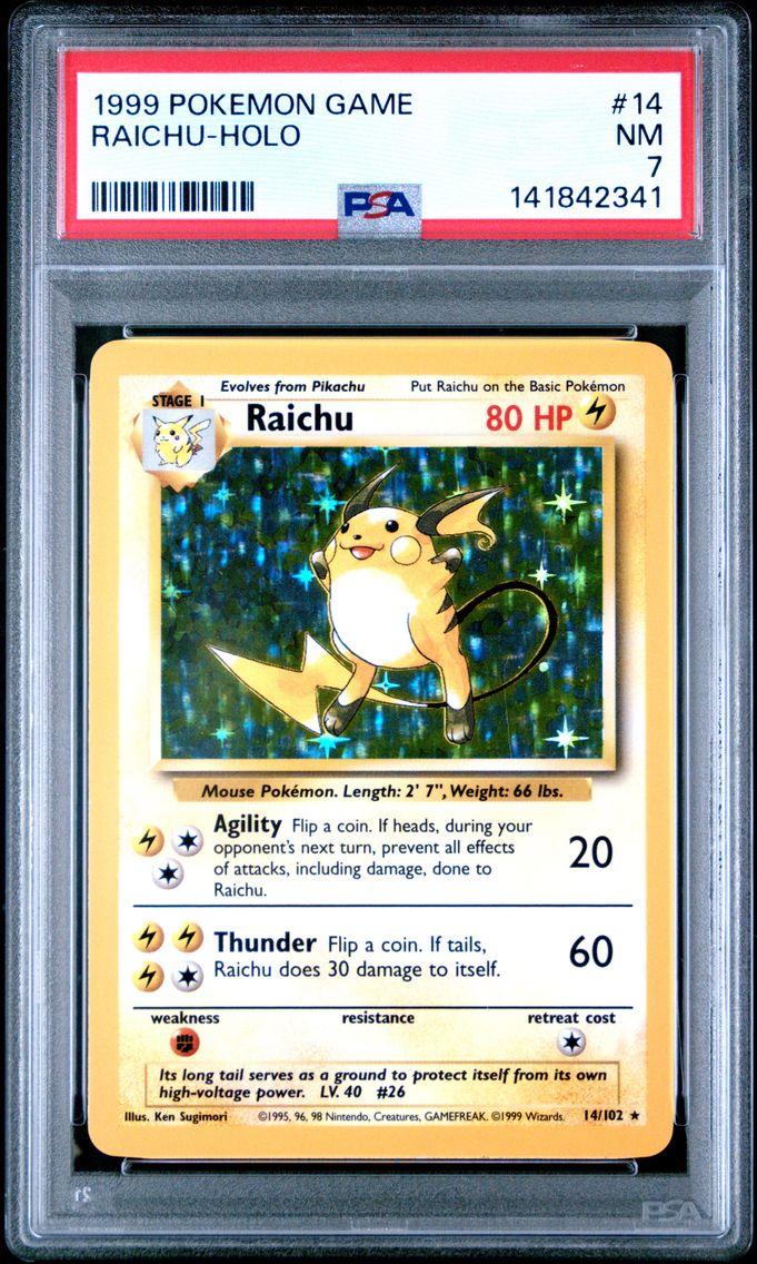 1999 #14 Raichu-Holo PSA 7 Game Pokemon