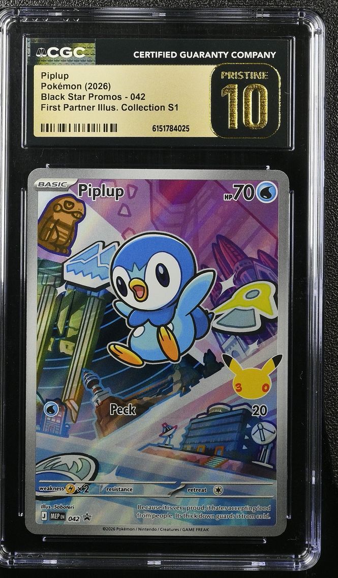 2026 #042 Piplup CGC 10 Pristine Black Star Promos - Mega Evolution MEP EN - English