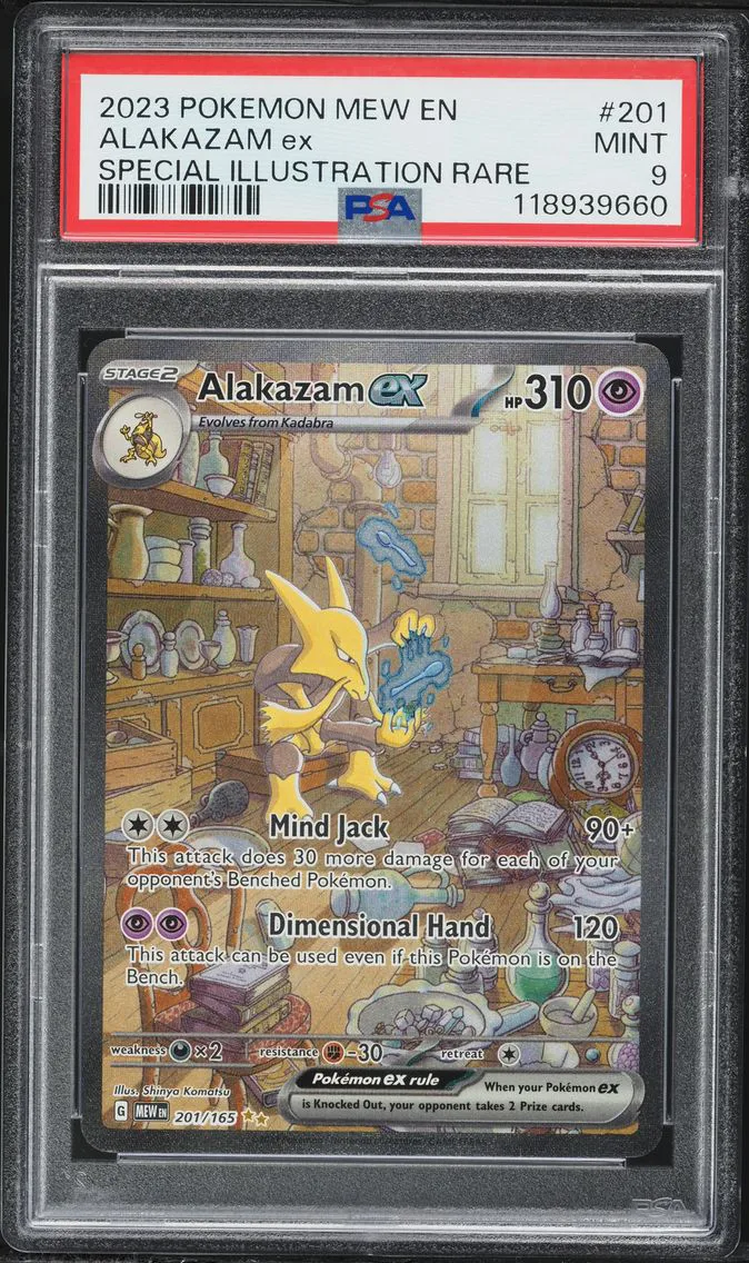 2023 #201 Alakazam EX PSA 9 Mew EN-151 Pokemon