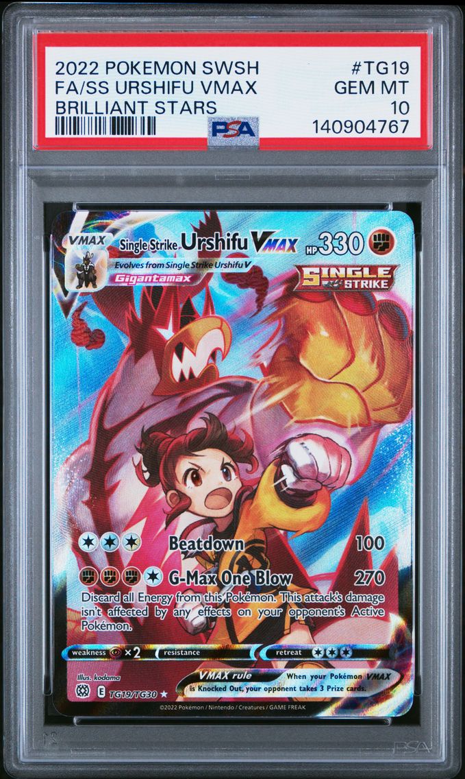 2022 #TG19 Full Art/Single Strike Urshifu Vmax PSA 10 Sword & Shield Brilliant Stars Pokemon