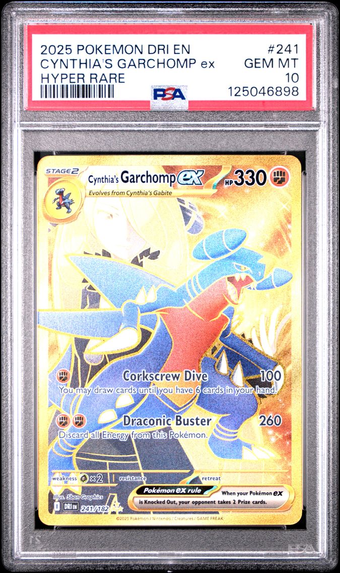 2025 #241 Cynthia's Garchomp EX PSA 10 Dri EN-Destined Rivals Pokemon