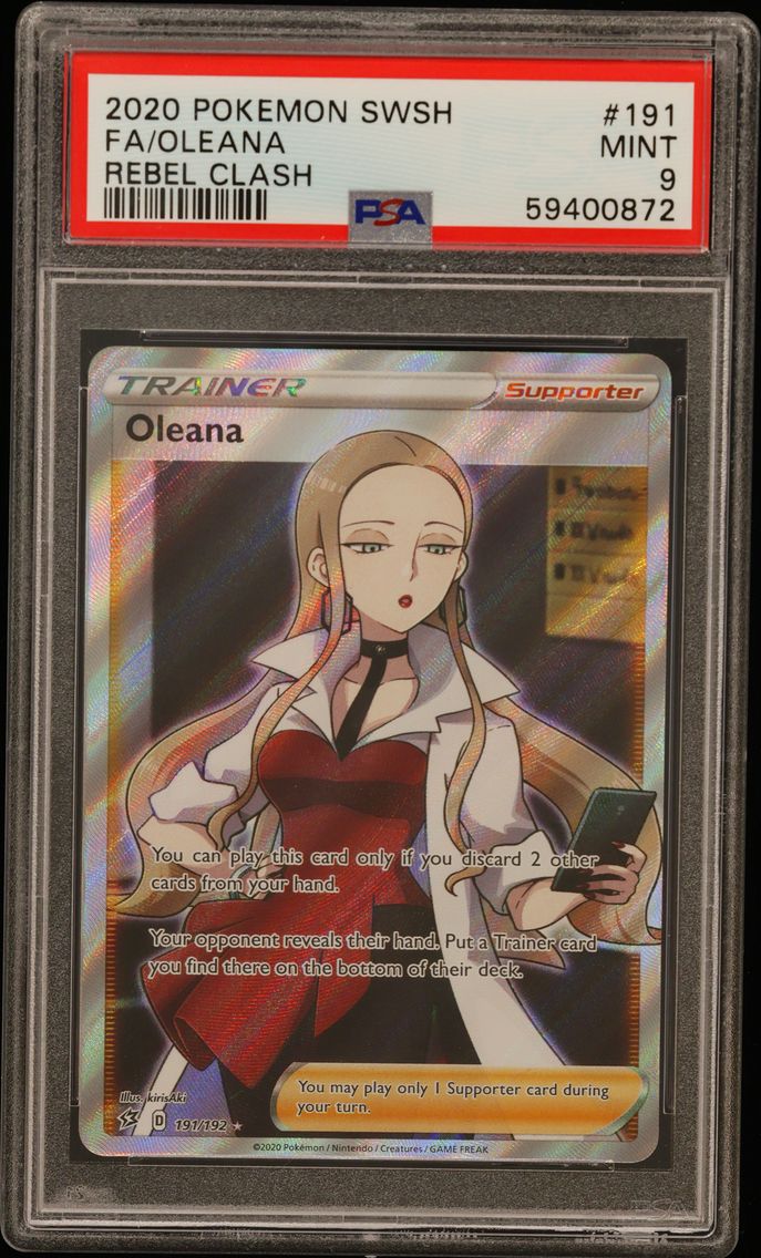 2020 #191 Full Art/Oleana PSA 9 Sword & Shield Rebel Clash