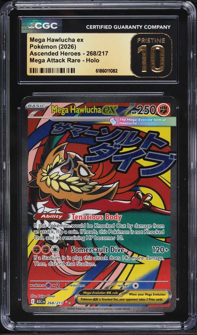 2026 #268 Mega Hawlucha EX CGC 10 Pokemon Mega Evolution Ascended Heroes MA