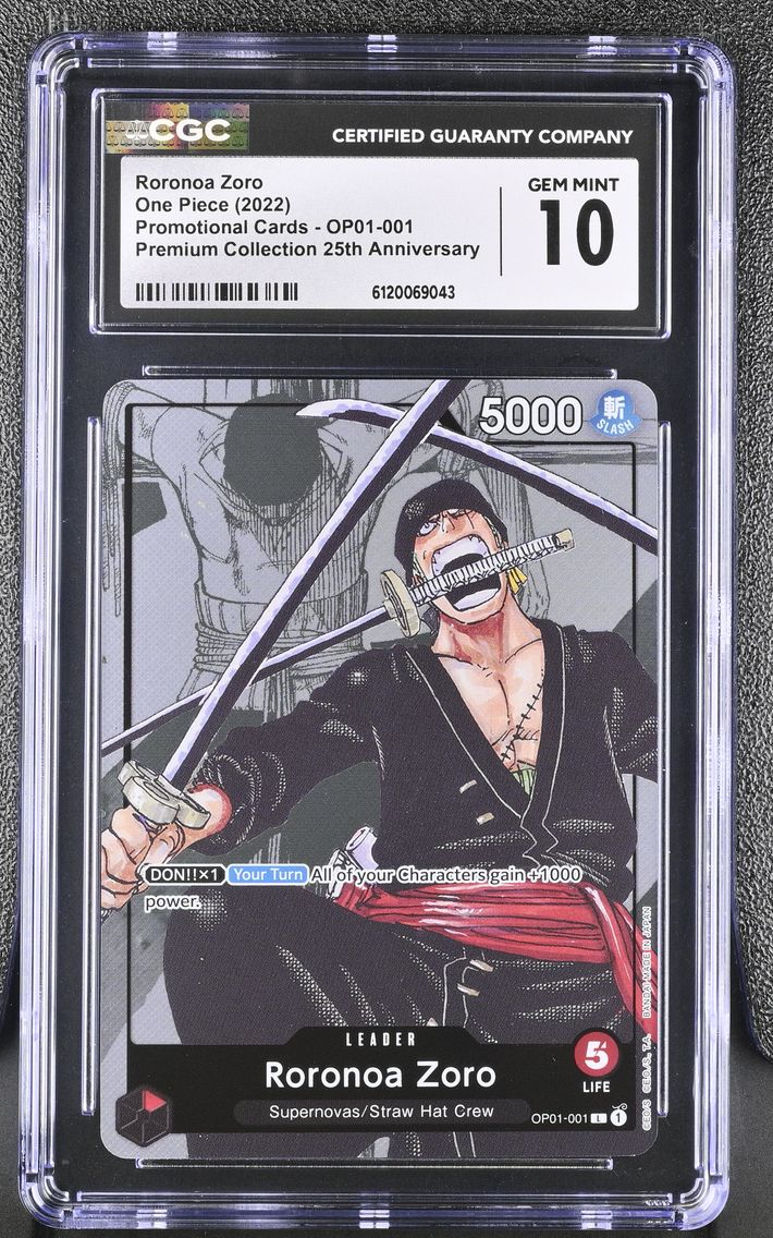 2022 #OP01-001 Roronoa Zoro CGC 10 Premium Collection 25th Anniversary - English