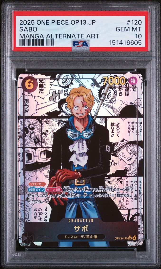 2025 #120 Sabo PSA 10 One Piece Japanese OP13-Carrying on His Will