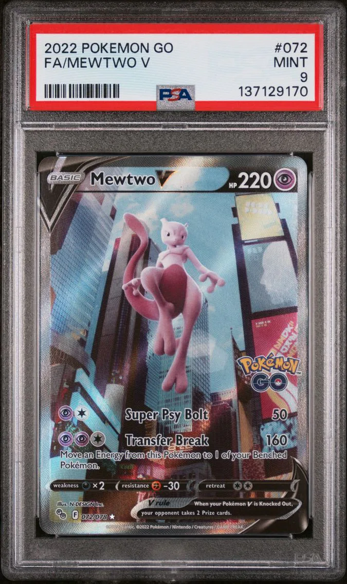 2022 #072 Full Art/Mewtwo V PSA 9 Go Pokemon